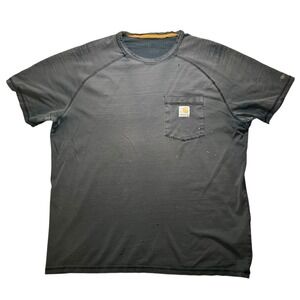 Carhartt Force T Shirt Distressed Black Short Sleeve Size Large